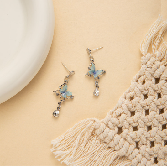 Σκουλαρίκια ''Blue Butterfly Grace 🦋✨''