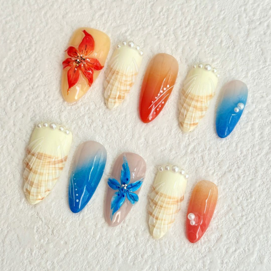 ''🌺Island Paradise Handmade Nails''