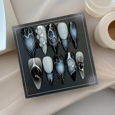 ''Midnight Eclipse Handmade Nails🌑✨''