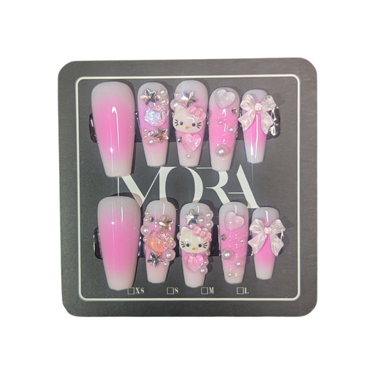 ''Hello Kitty Charm Nails 🎀🐾''