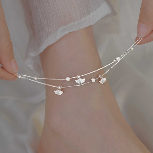 Αλυσίδα ποδιού🌸΄΄Korean Ginkgo Charm Anklet΄΄
