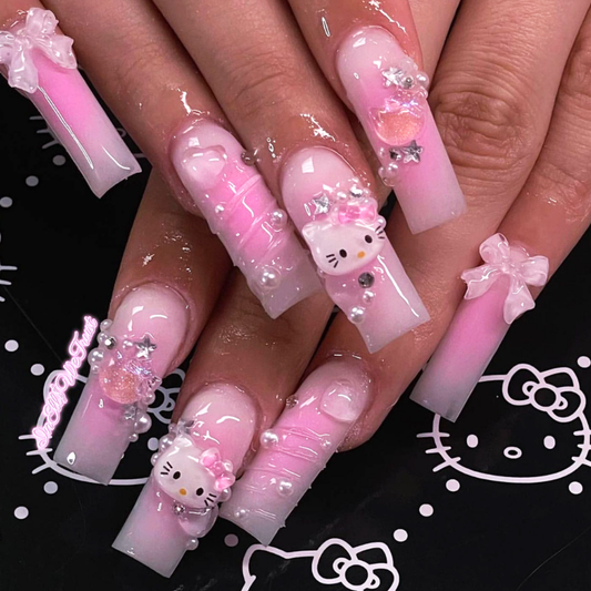 ''Hello Kitty Charm Nails 🎀🐾''