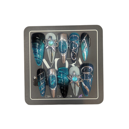 ''Cosmic Ocean Handmade Nails''