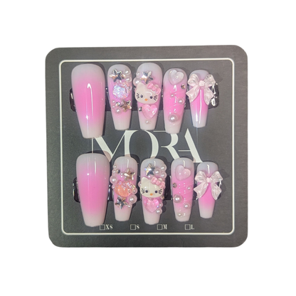 ''Hello Kitty Charm Nails 🎀🐾''